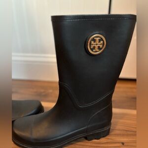 Tory Burch Black Rain Boots